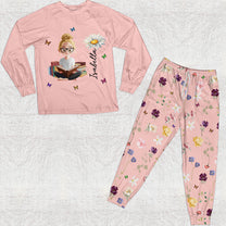 Birth Flower Book Lovers - Personalized Pajama Set