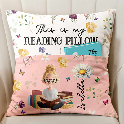 Birth Flower Book Lovers - Personalized Pocket Pillow (Insert Included)