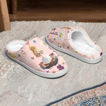 Birth Flower Book Lovers - Personalized Slippers