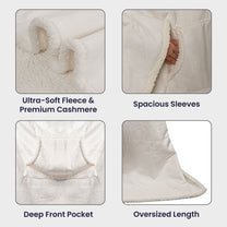 Birth Flower Book Lovers - Personalized Wearable Blanket With Sleeves