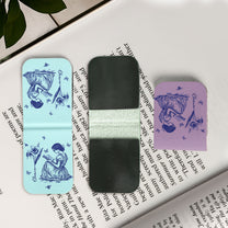 Birth Flower Book Lovers Toile De Jouy - Personalized Leather Magnetic Bookmark
