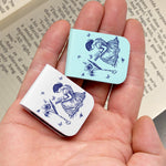 Birth Flower Book Lovers Toile De Jouy - Personalized Leather Magnetic Bookmark