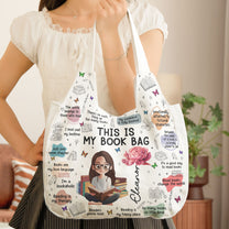 Birth Flower Book Lovers, Books Quotes - Personalized Round Tote Bag