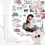 Birth Flower Book Lovers, Books Quotes - Personalized Round Tote Bag