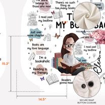 Birth Flower Book Lovers, Books Quotes - Personalized Round Tote Bag