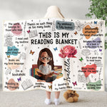 Birth Flower Book Lovers, Books Quotes - Personalized Wearable Blanket Hoodie
