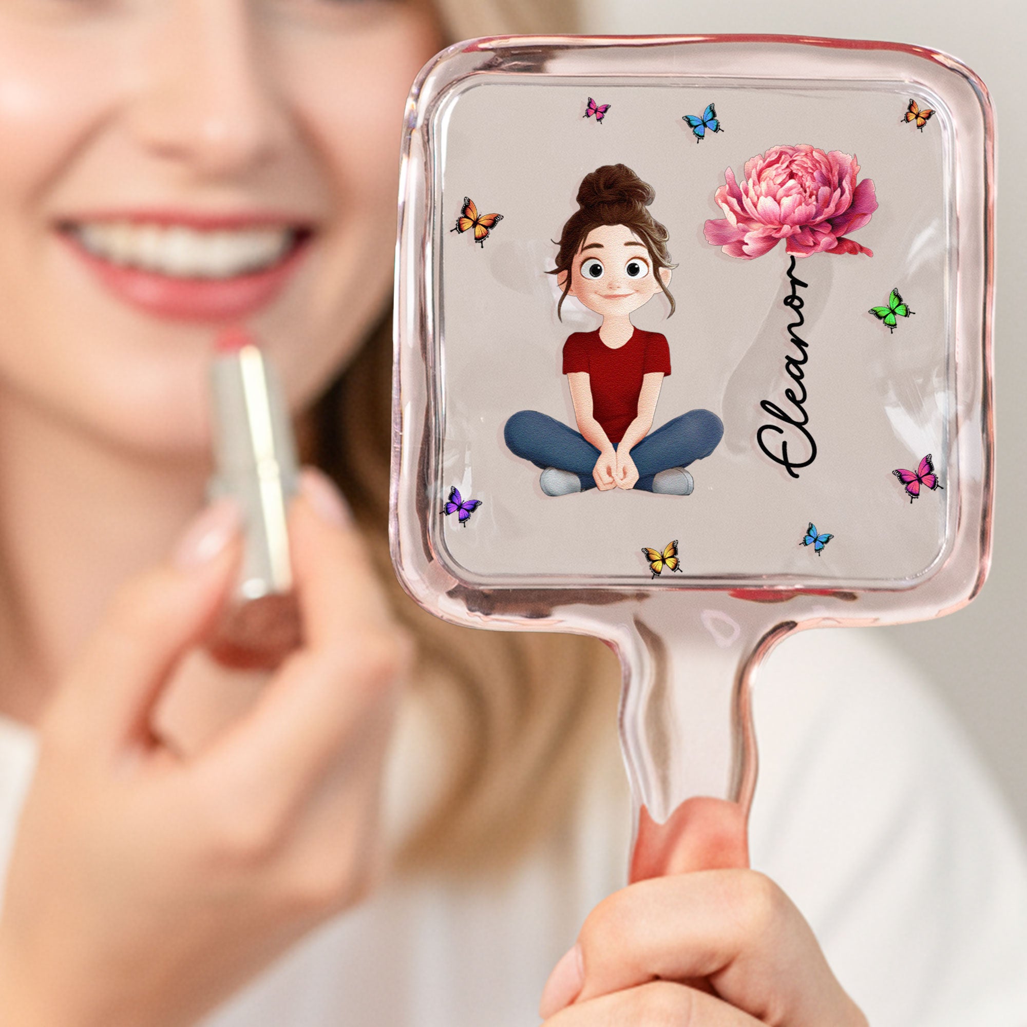 Birth Flower Girl - Personalized Handheld Mirror