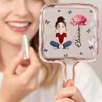 Birth Flower Girl - Personalized Handheld Mirror