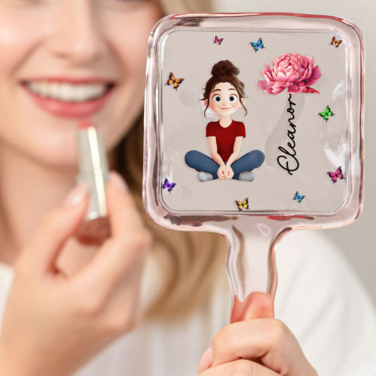 Birth Flower Girl - Personalized Handheld Mirror