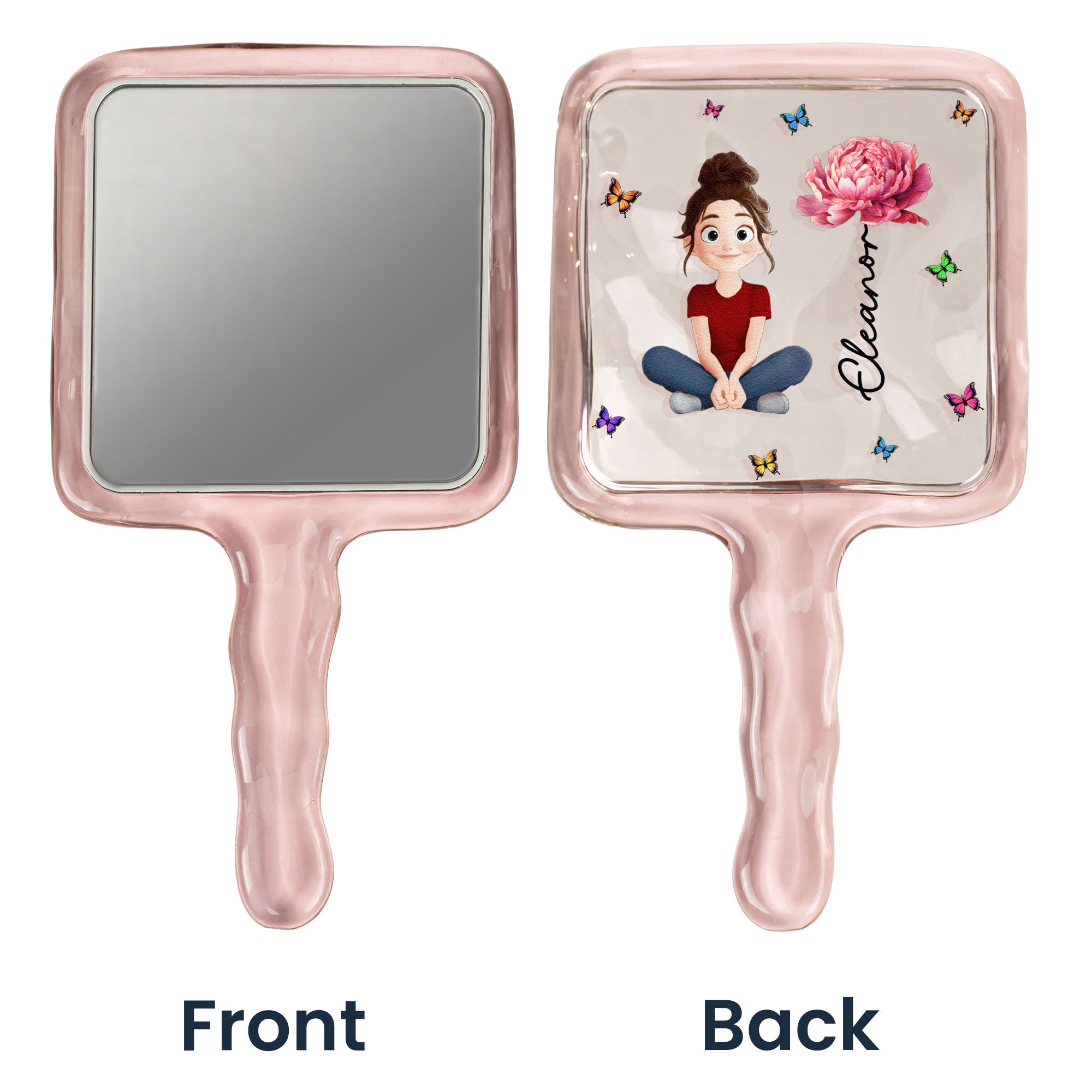 Birth Flower Girl - Personalized Handheld Mirror