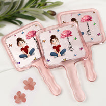 Birth Flower Girl - Personalized Handheld Mirror