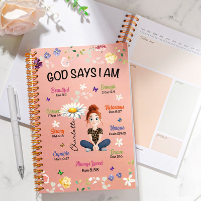 Birth Flower God Says I Am - Personalized Prayer Journal