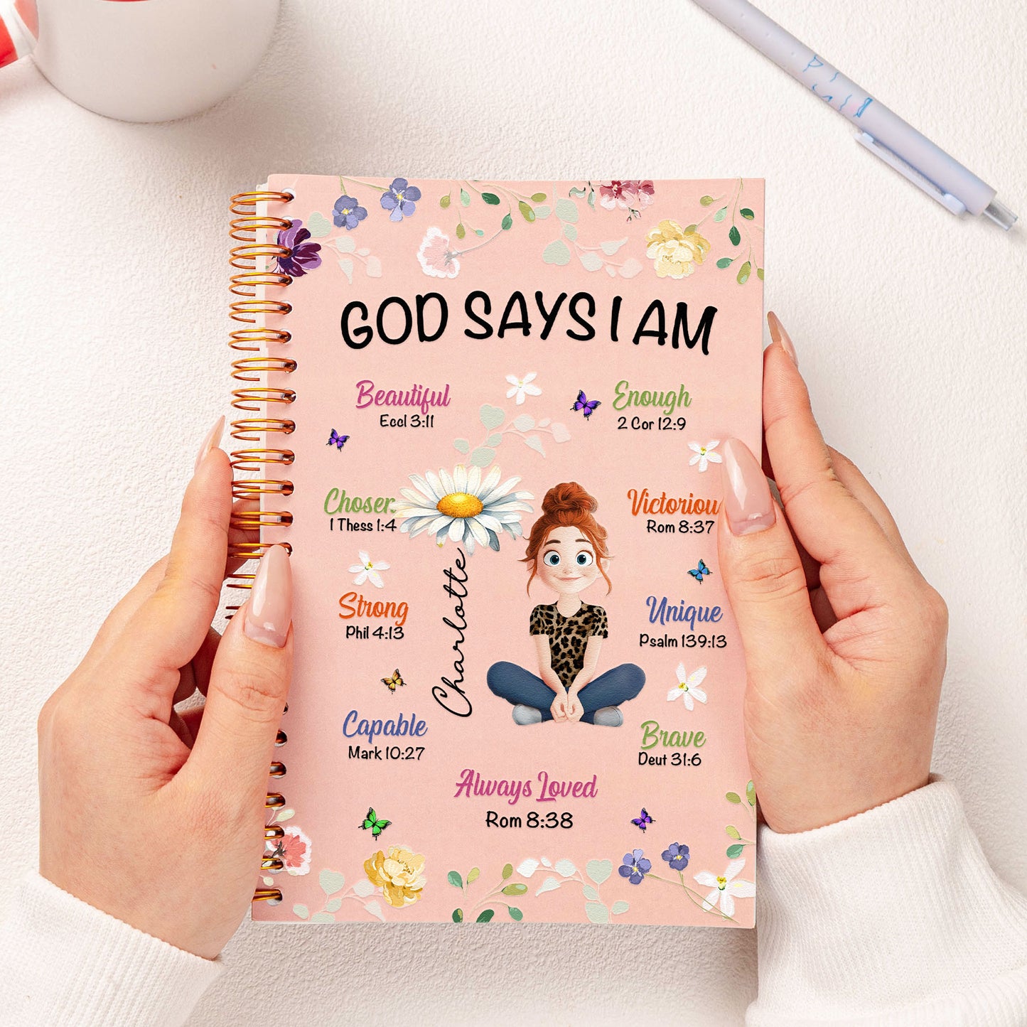 Birth Flower God Says I Am - Personalized Prayer Journal