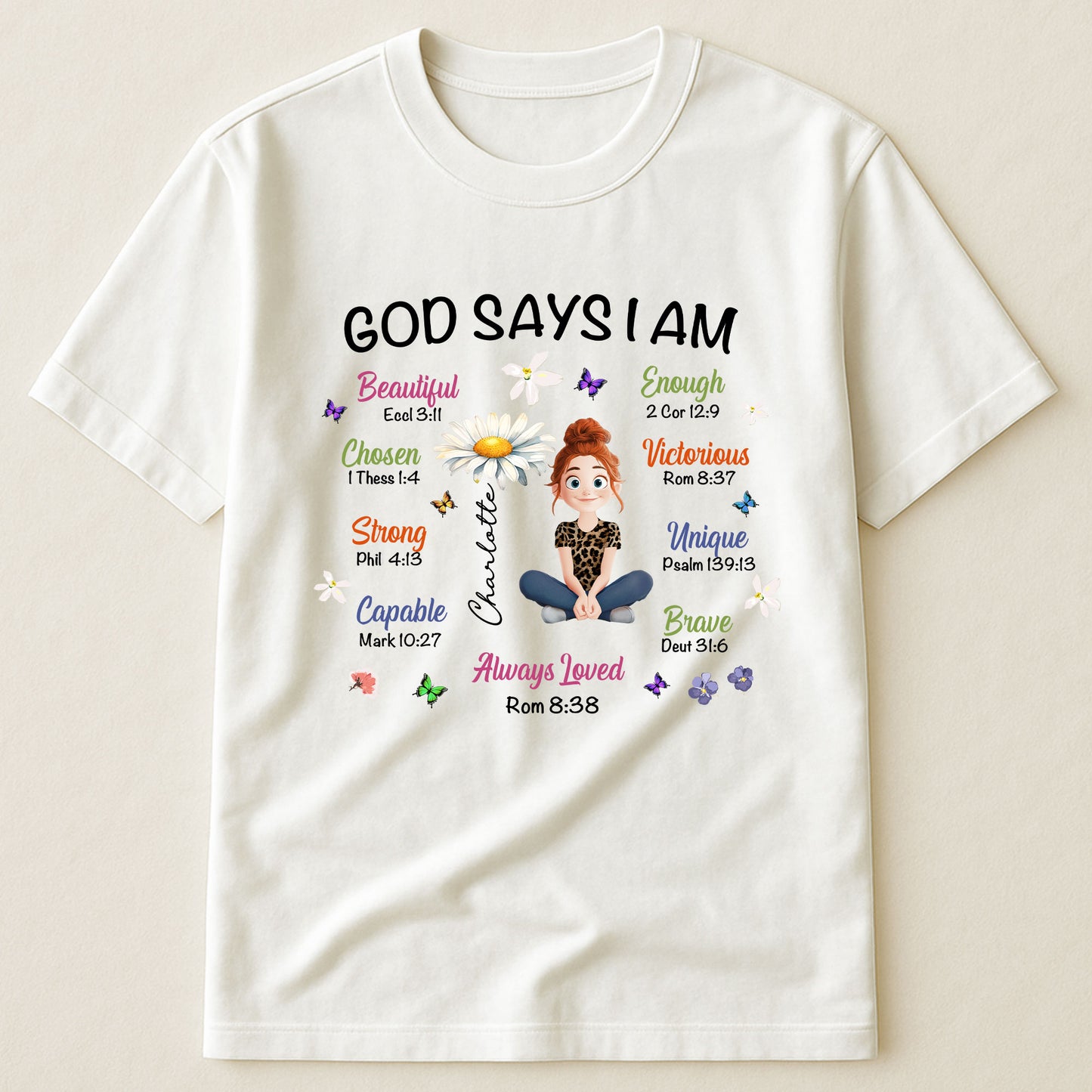 Birth Flower God Says I Am - Personalized Shirt