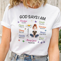 Birth Flower God Says I Am - Personalized Shirt
