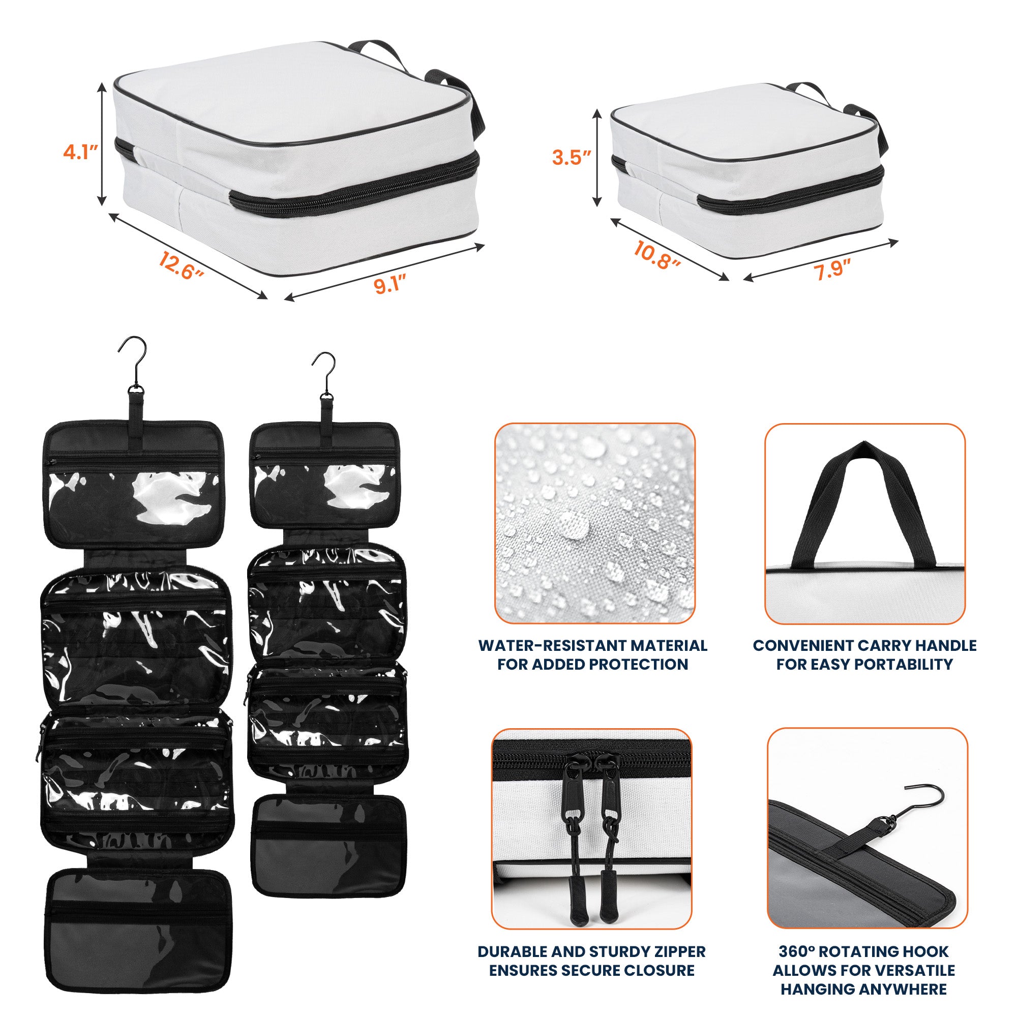 Birth Flower Name - Personalized Hanging Toiletry Bag