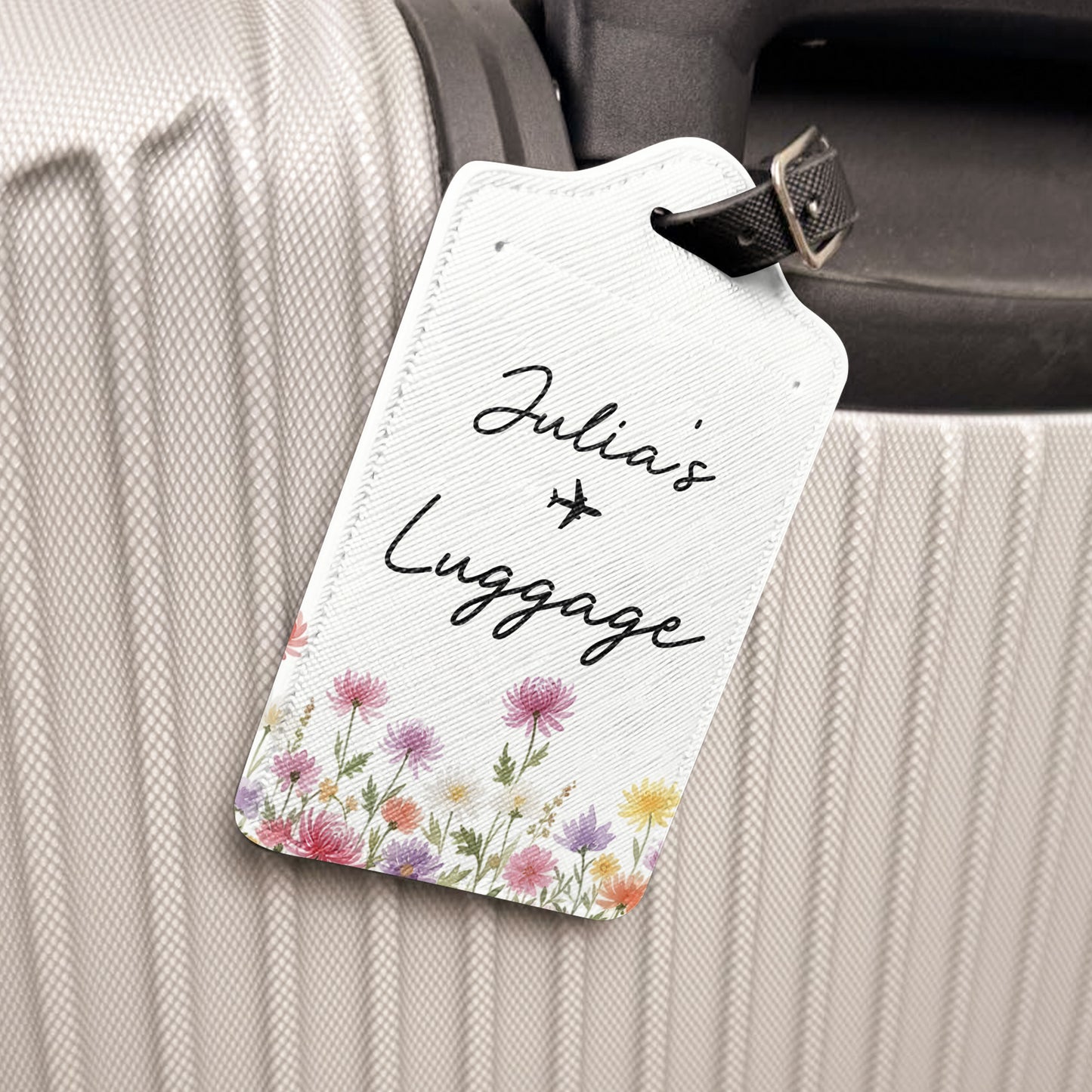 Birth Flower Name Traveling - Personalized Passport Cover And Luggage Tag Travel Set