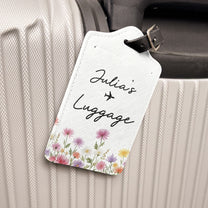 Birth Flower Name Traveling - Personalized Passport Cover And Luggage Tag Travel Set