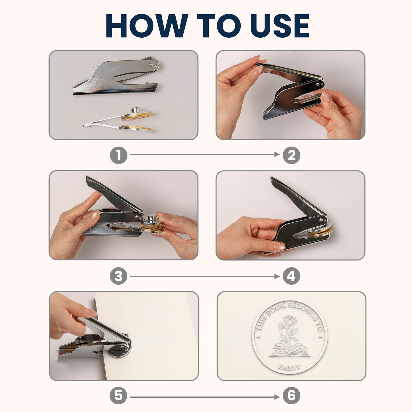 Birth Flower - Personalized Book Embosser Stamp