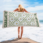 Birth Flower - Personalized Quick-Dry Beach Towel