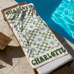 Birth Flower - Personalized Quick-Dry Beach Towel