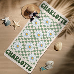Birth Flower - Personalized Quick-Dry Beach Towel