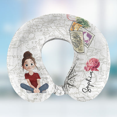 Birth Flower Self Gift - Personalized U-Shaped Travel Neck Pillow