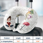 Birth Flower Self Gift - Personalized U-Shaped Travel Neck Pillow