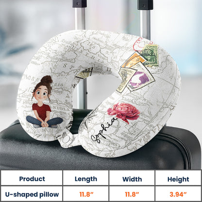 Birth Flower Self Gift - Personalized U-Shaped Travel Neck Pillow