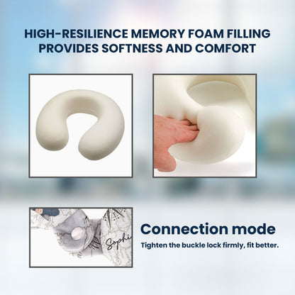 Birth Flower Self Gift - Personalized U-Shaped Travel Neck Pillow