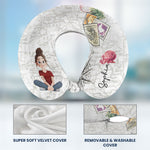 Birth Flower Self Gift - Personalized U-Shaped Travel Neck Pillow