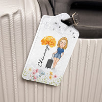 Birth Flower Travel Lovers - Personalized Passport Cover And Luggage Tag Travel Set