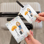 Birth Flower Travel Lovers - Personalized Passport Cover And Luggage Tag Travel Set