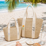 Birth Flower With Name In Summer - Personalized Straw Bag