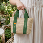 Birth Flower With Name In Summer - Personalized Straw Bag