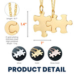 Birth Month Flower And Name - Personalized Engraved Puzzle Necklace