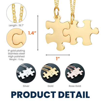 Birth Month Flower And Name - Personalized Engraved Puzzle Necklace