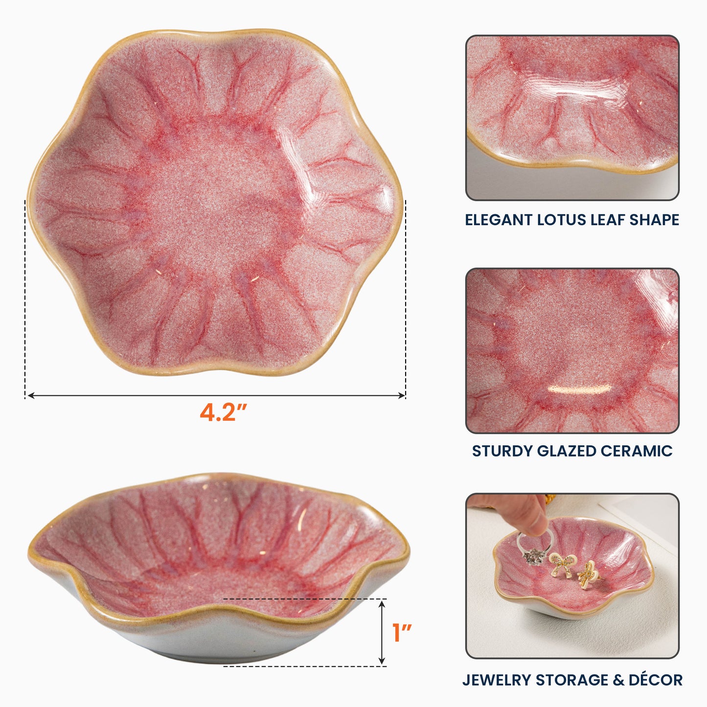 Birth Month Flower Gift For Her - Personalized Jewelry Dish