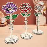 Birth Month Flower - Personalized Wooden Birth Flower