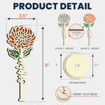 Birth Month Flower - Personalized Wooden Birth Flower