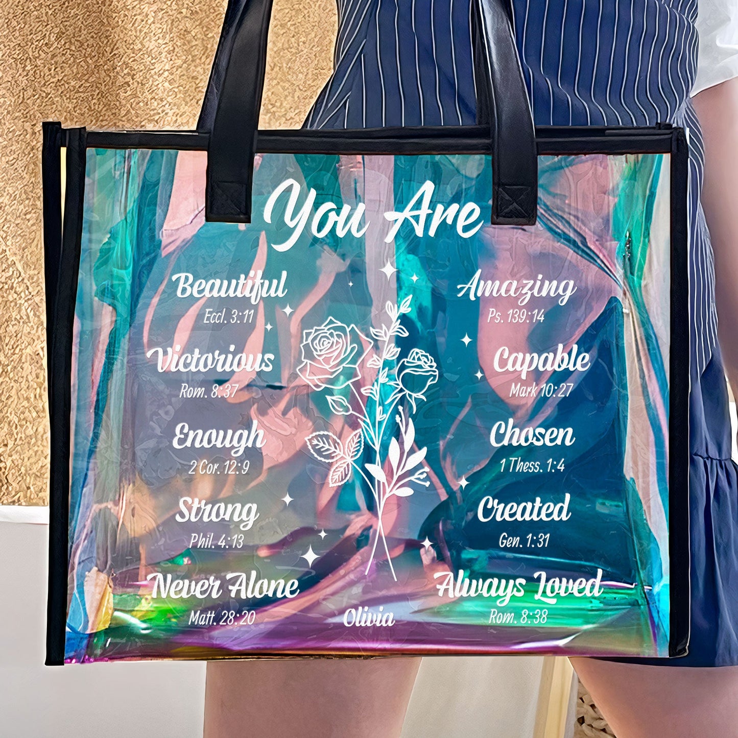 Birth Month Flowers You Are Gifts - Personalized Holographic Tote