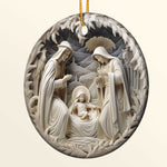 Birth Of Jesus - Personalized Ceramic Ornament