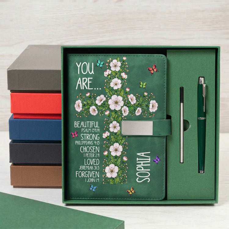 Birth-Flower-Cross-You-Are-Bible-Verse-Affirmations-Personalized-Notebook-Set-6