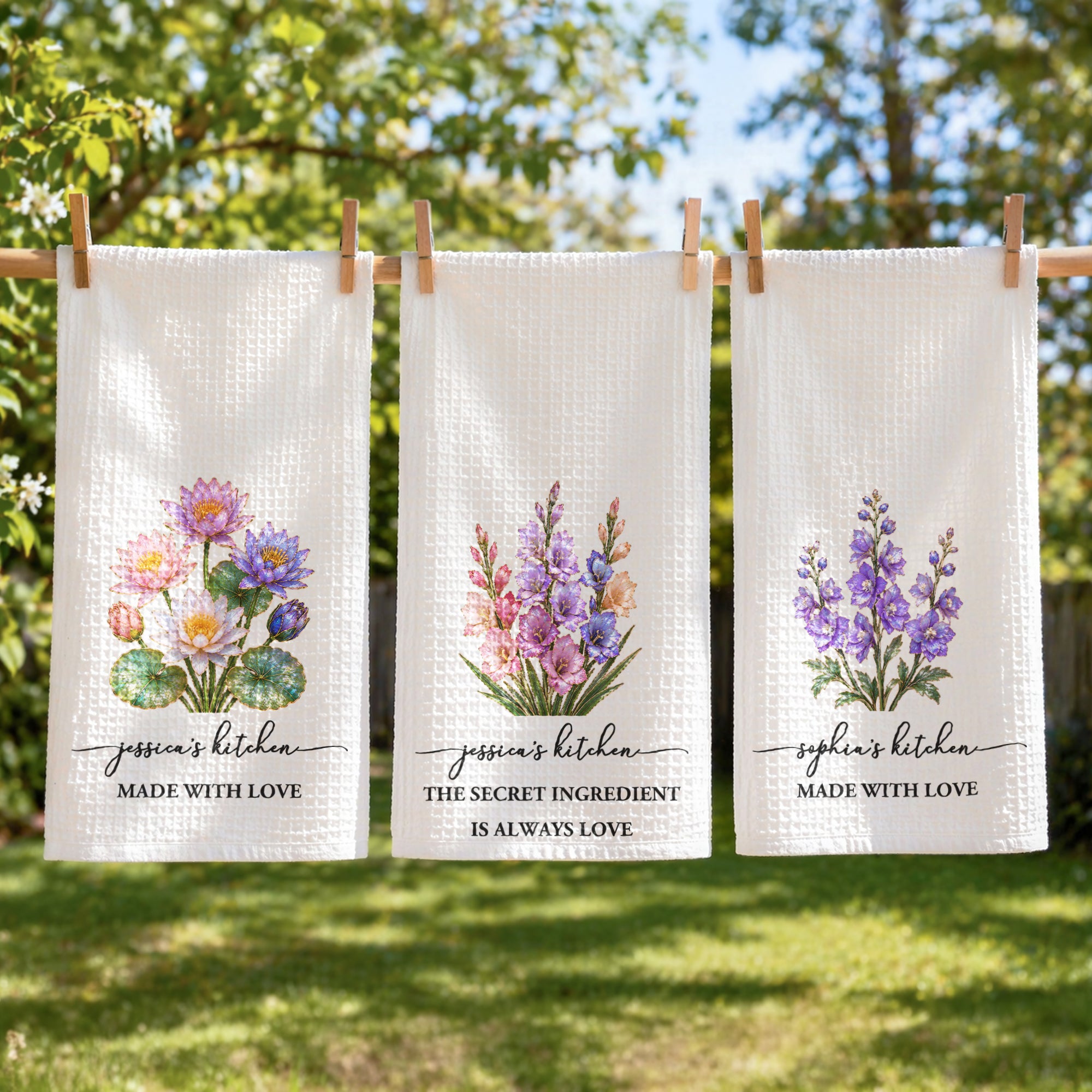 Birth-Flower-Mother-Of-Pearl-Style-Gift-For-Her-Personalized-Kitchen-Towel-2