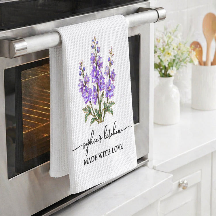 Birth-Flower-Mother-Of-Pearl-Style-Gift-For-Her-Personalized-Kitchen-Towel-4