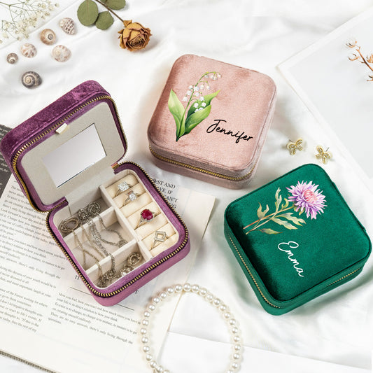 Birth-Month-Flower-Gift-For-Her-Velvet-Travel-Jewelry-Box-Personalized-Jewelry-Box-2