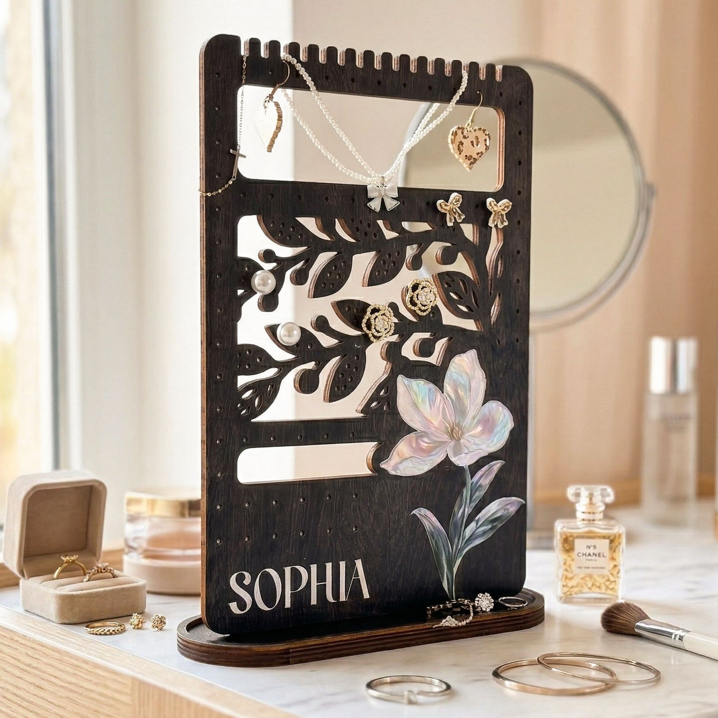 Birth-Month-Flower-Self-Gift,-Gift-For-Daughter,-Friend-Personalized-Wooden-Plaque-2