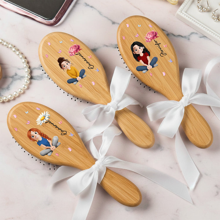 Birth-Month-Flower-With-Cute-Cartoon--Personalized-Hair-Brush-4