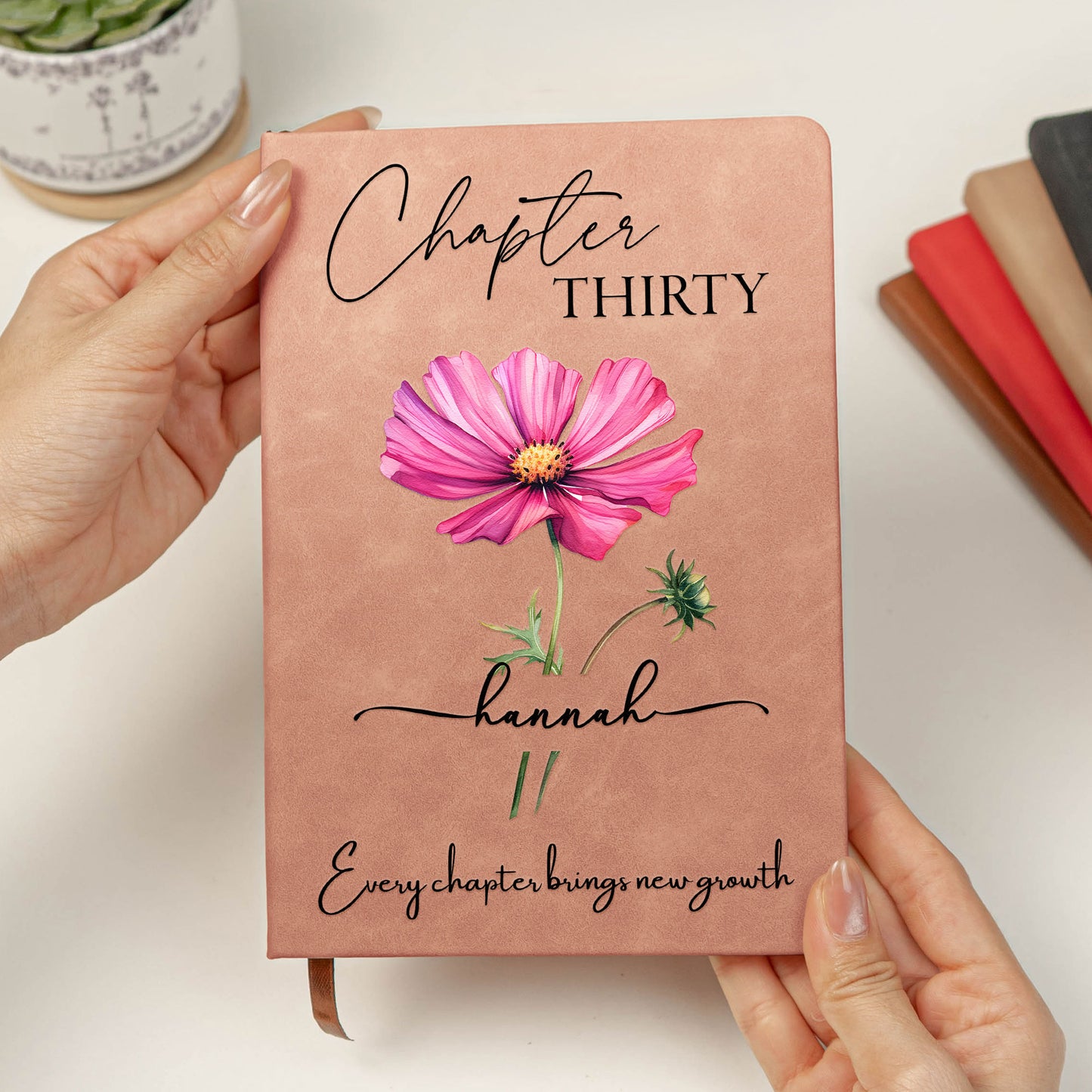 Birthday Gift For Her, Every Chapter Brings New Growth - Personalized Leather Journal