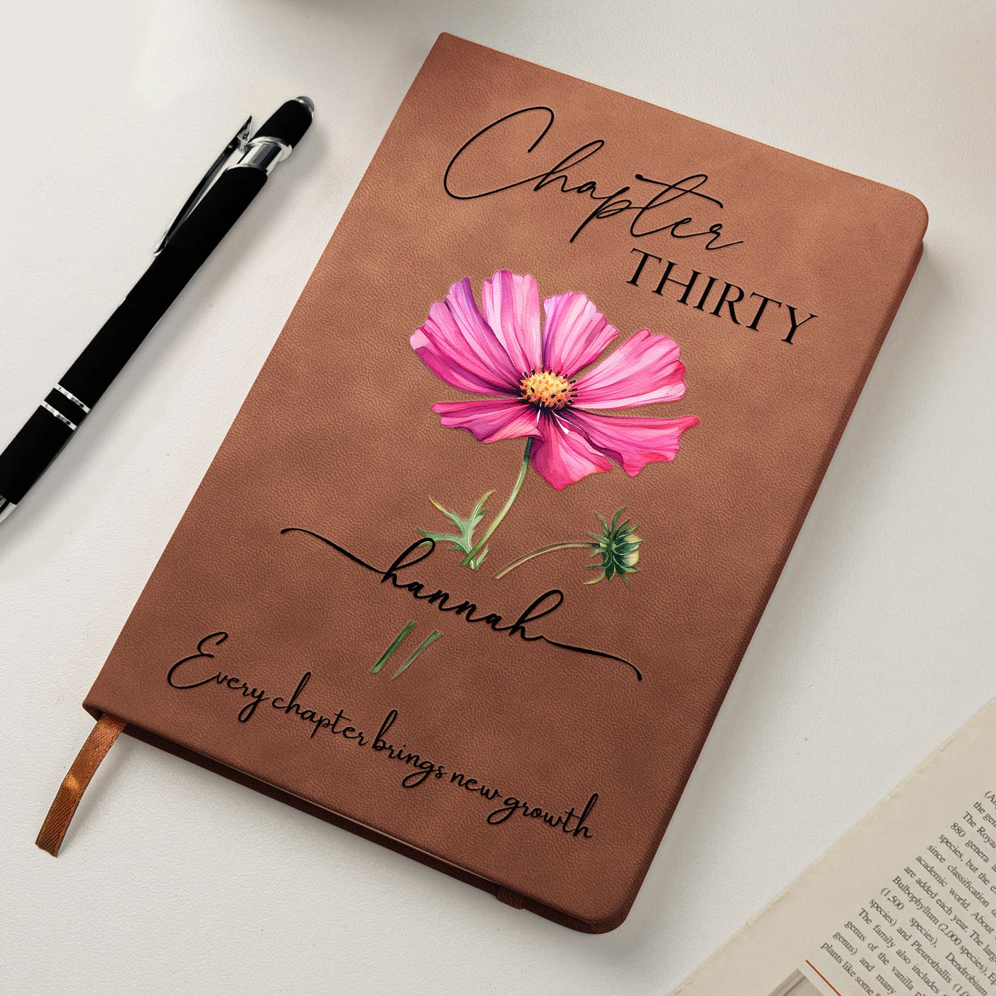 Birthday Gift For Her, Every Chapter Brings New Growth - Personalized Leather Journal